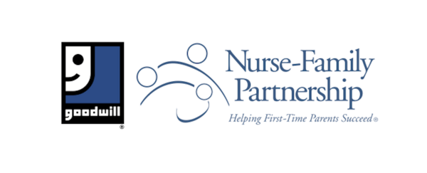 Nurse Family Partnership logo with drawings of three people embracing