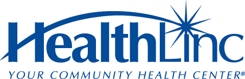 HealthLinc logo in blue with the tagline "Your Community Health Center".